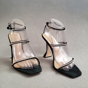 Tony Bianco Shy Sandal Heels in Black Suede 9.5 TONR-WZ403 Spool